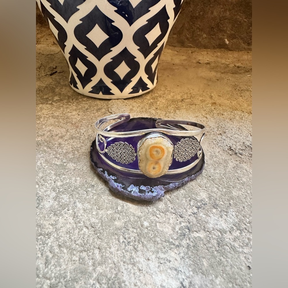 Hand Crafted Silver and Purple Bracelet